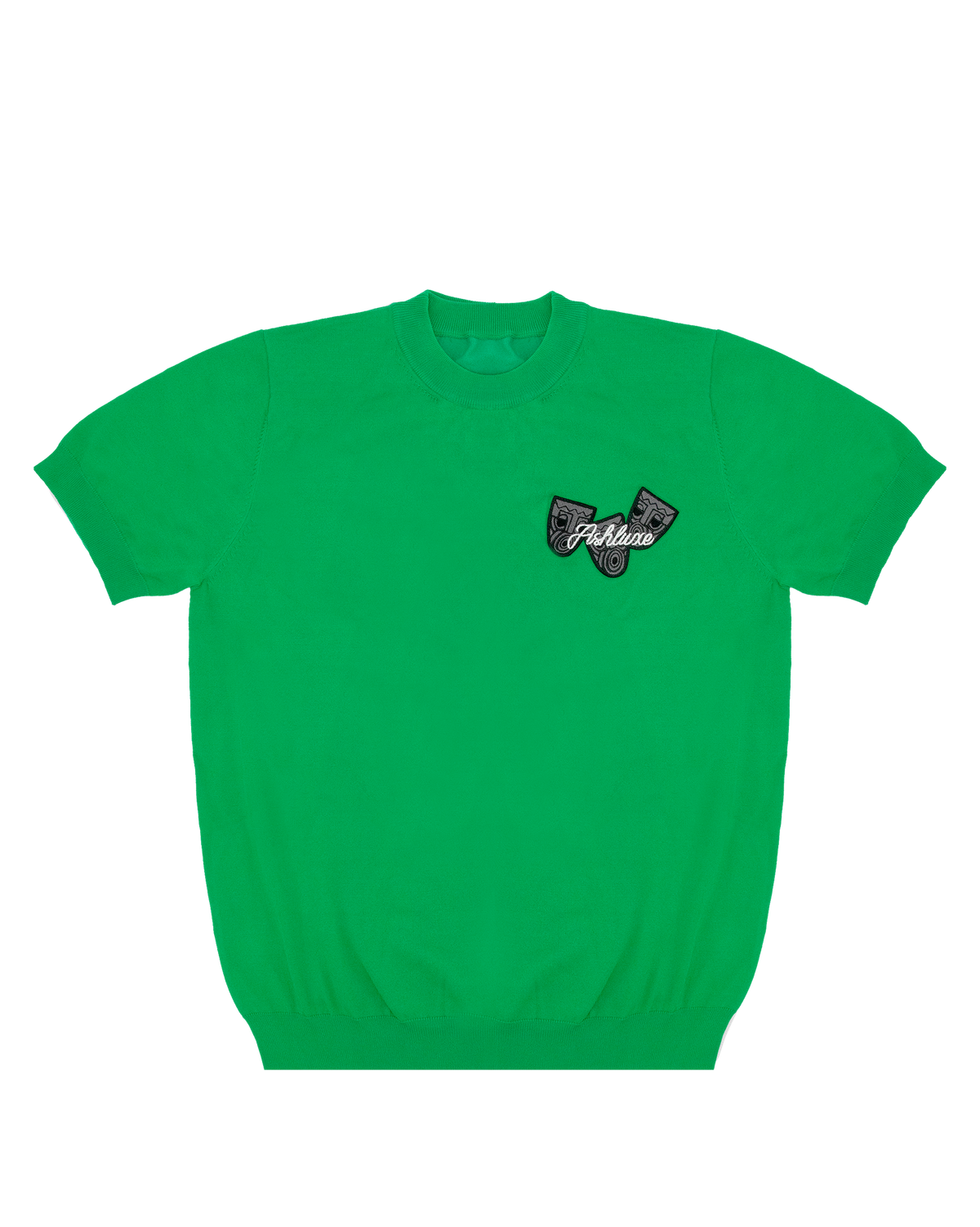 Ashluxe Ribbed Mask Badge T-Shirt - Green