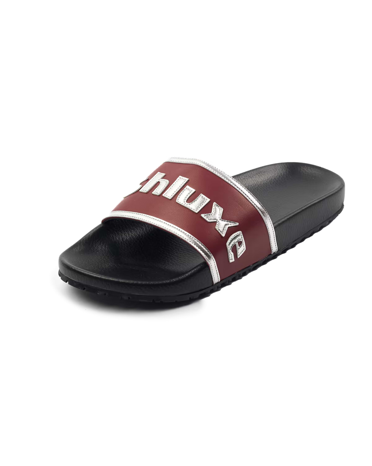 Ashluxe Stitched Leather Slides - Red