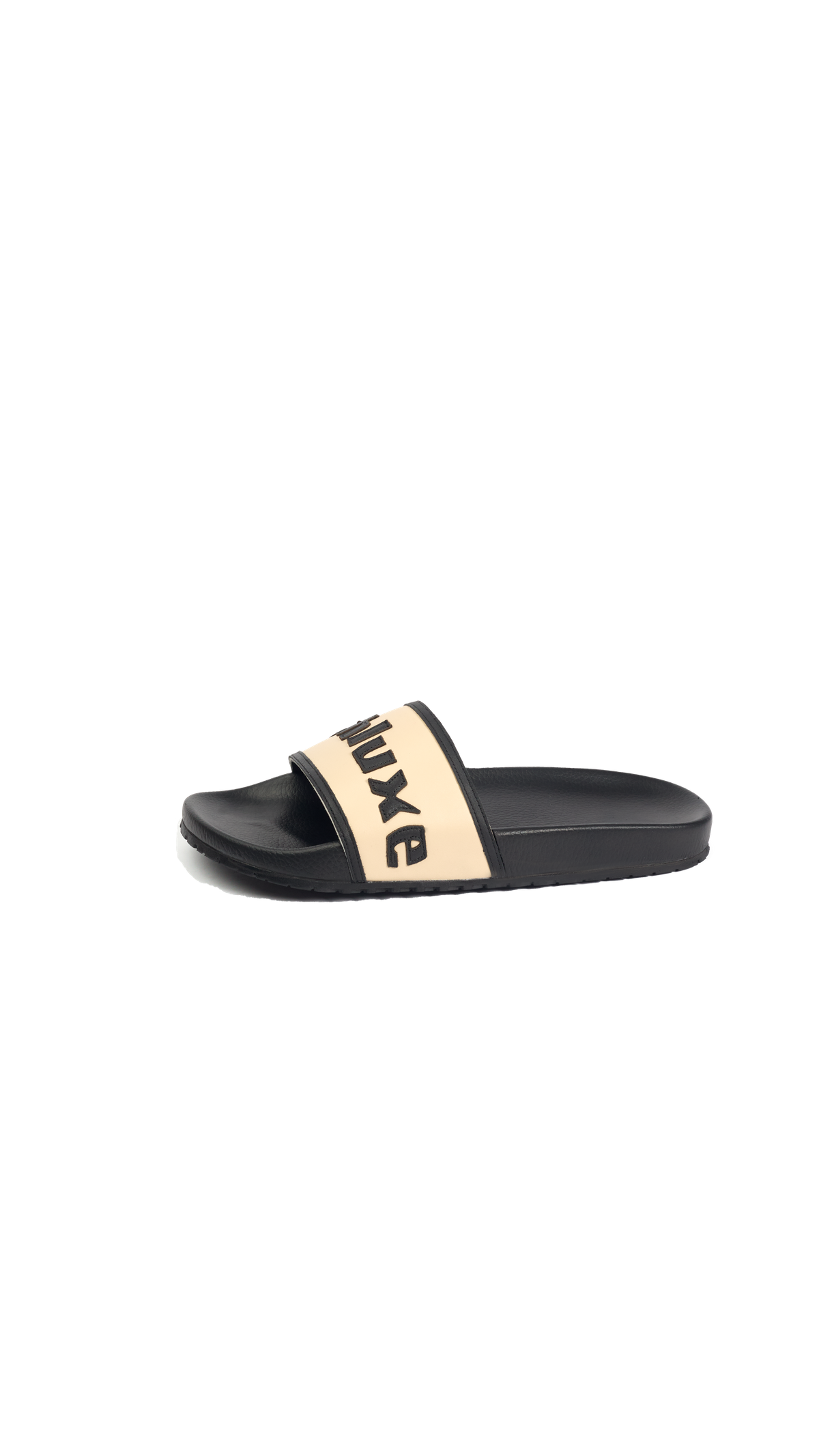 Ashluxe Stitched Leather Slides - Apricot