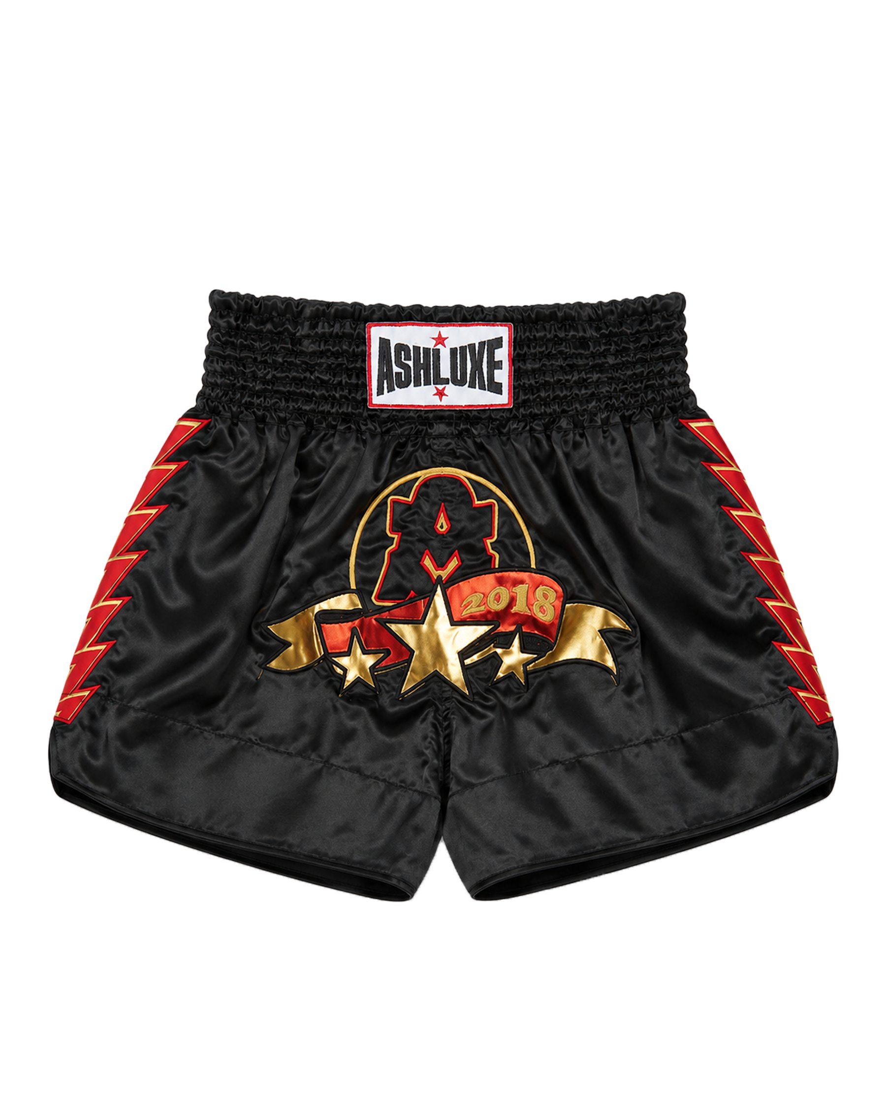 Ashluxe Boxing Trunk Black - Gold/Red