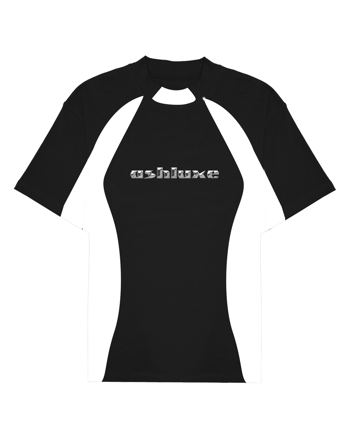 Ashluxe Chrome Panel T-shirt  Black/White