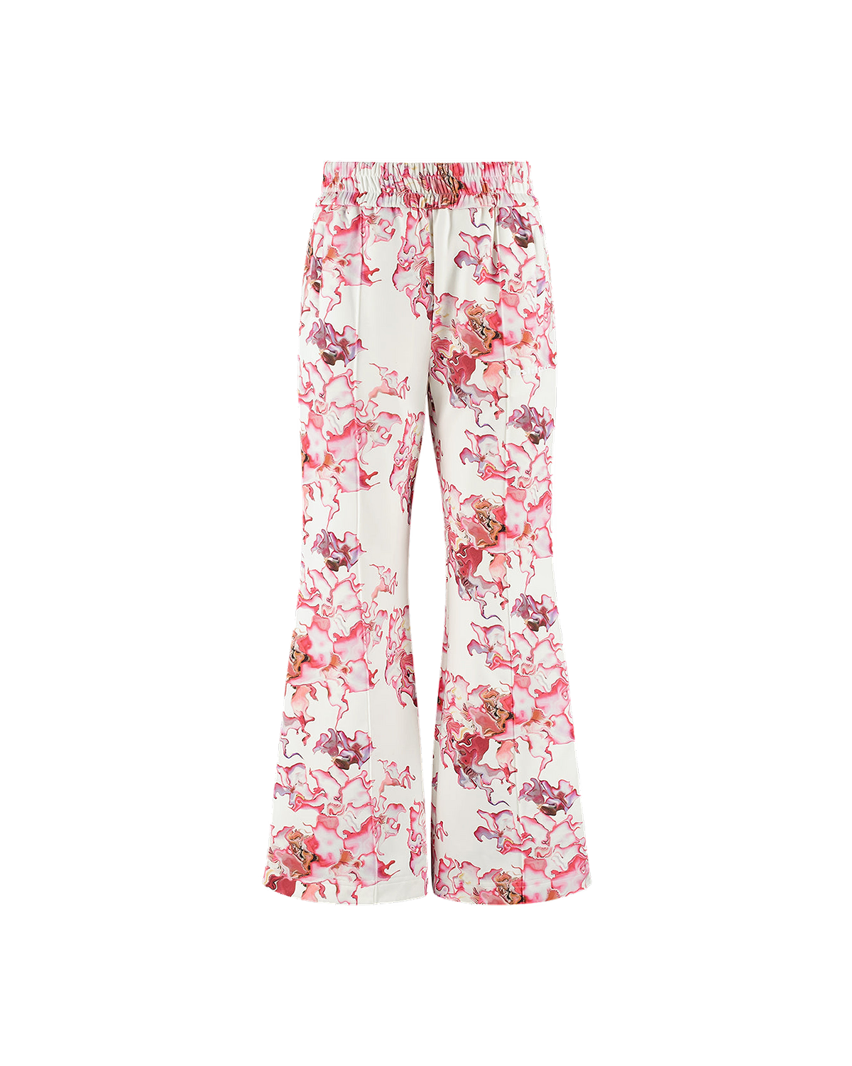 Ashluxe Female Flared Pants Pink Flower Aop