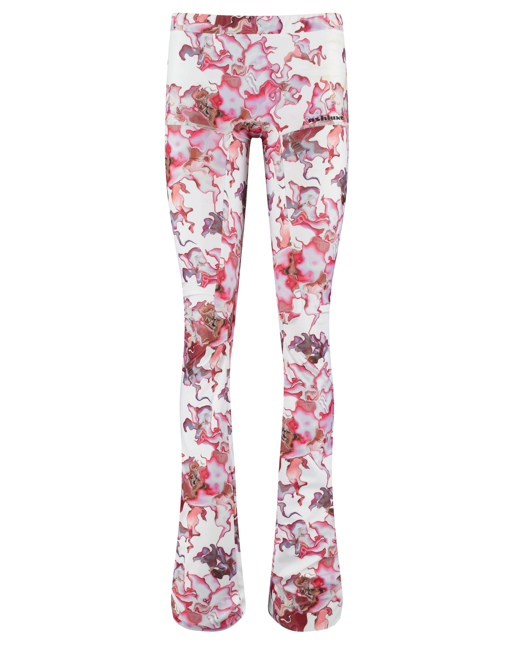 Ashluxe Female Flared Pants Pink Flower Aop