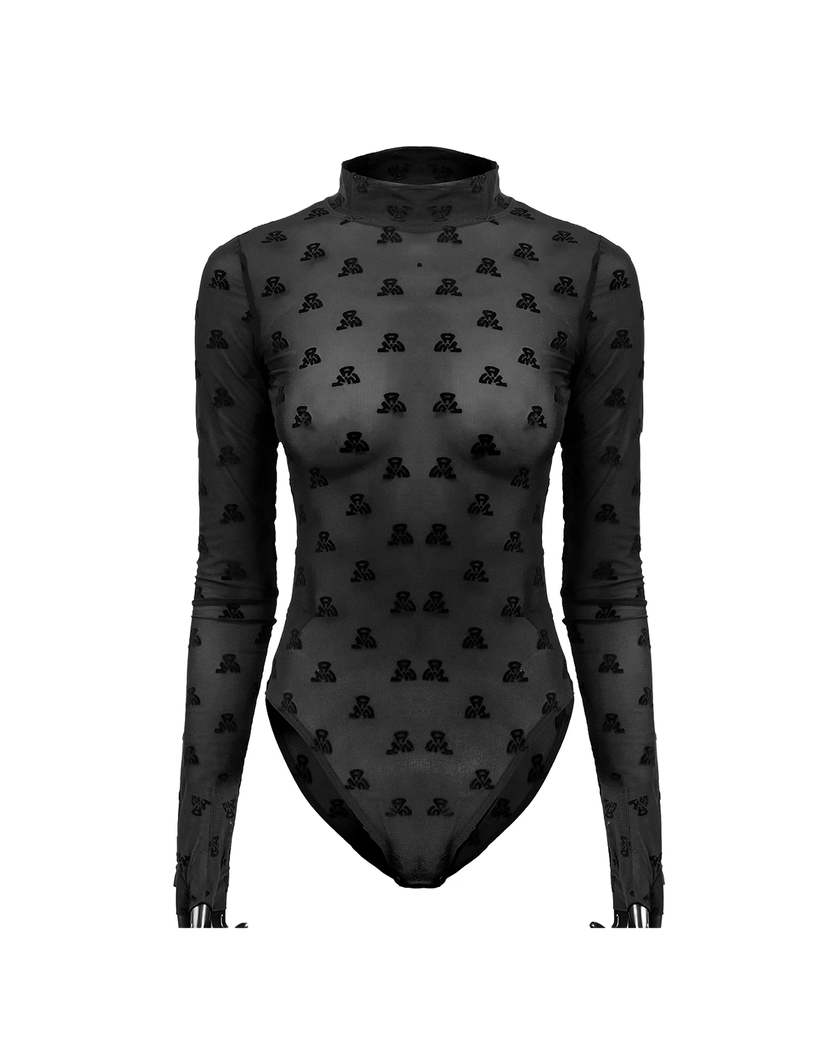 Ashluxe Mesh Branded Glove Top - Black