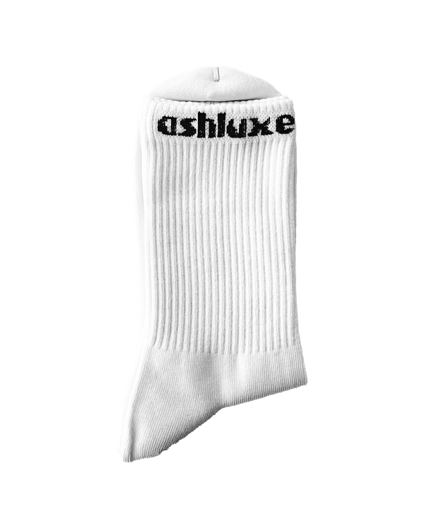 Ashluxe Stripe Logo Socks White