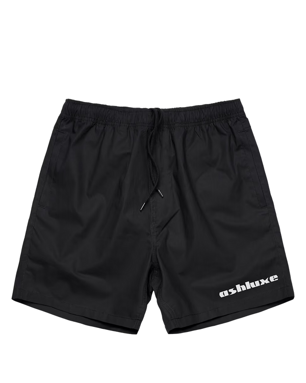 Ashuxe Classic Satin Logo Swimshort Black