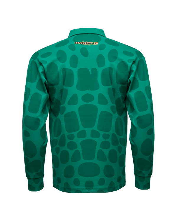 Ashluxe A Print Longsleeve Polo Green