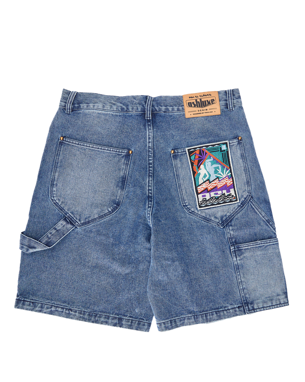 Ashluxe Denim Shorts Washed Blue