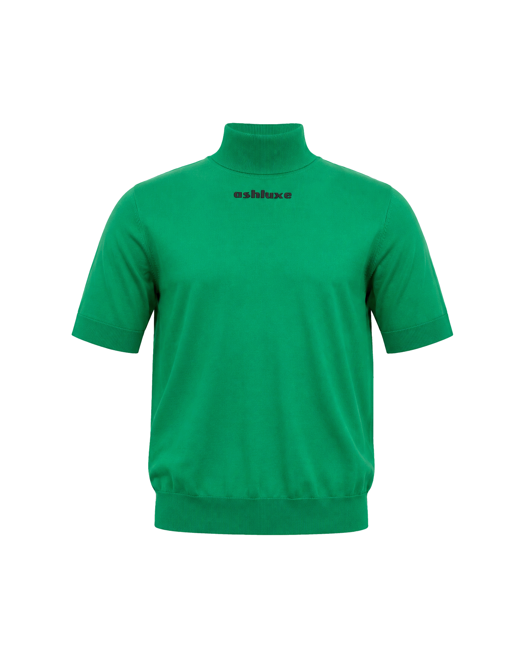 Ashluxe Ribbed Turtleneck Tee - Green
