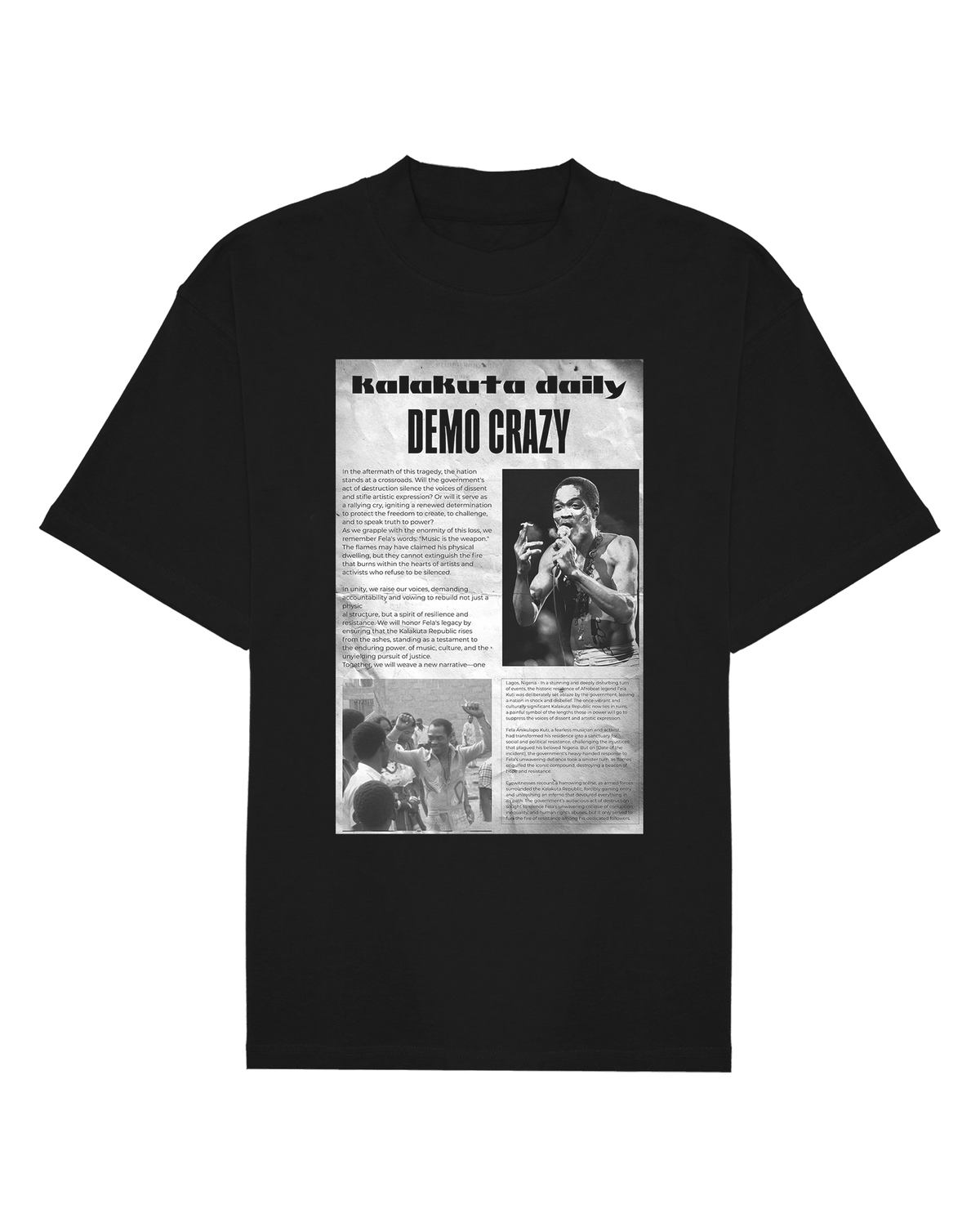 Ashluxe Fela Demo-Crazy Tee Black