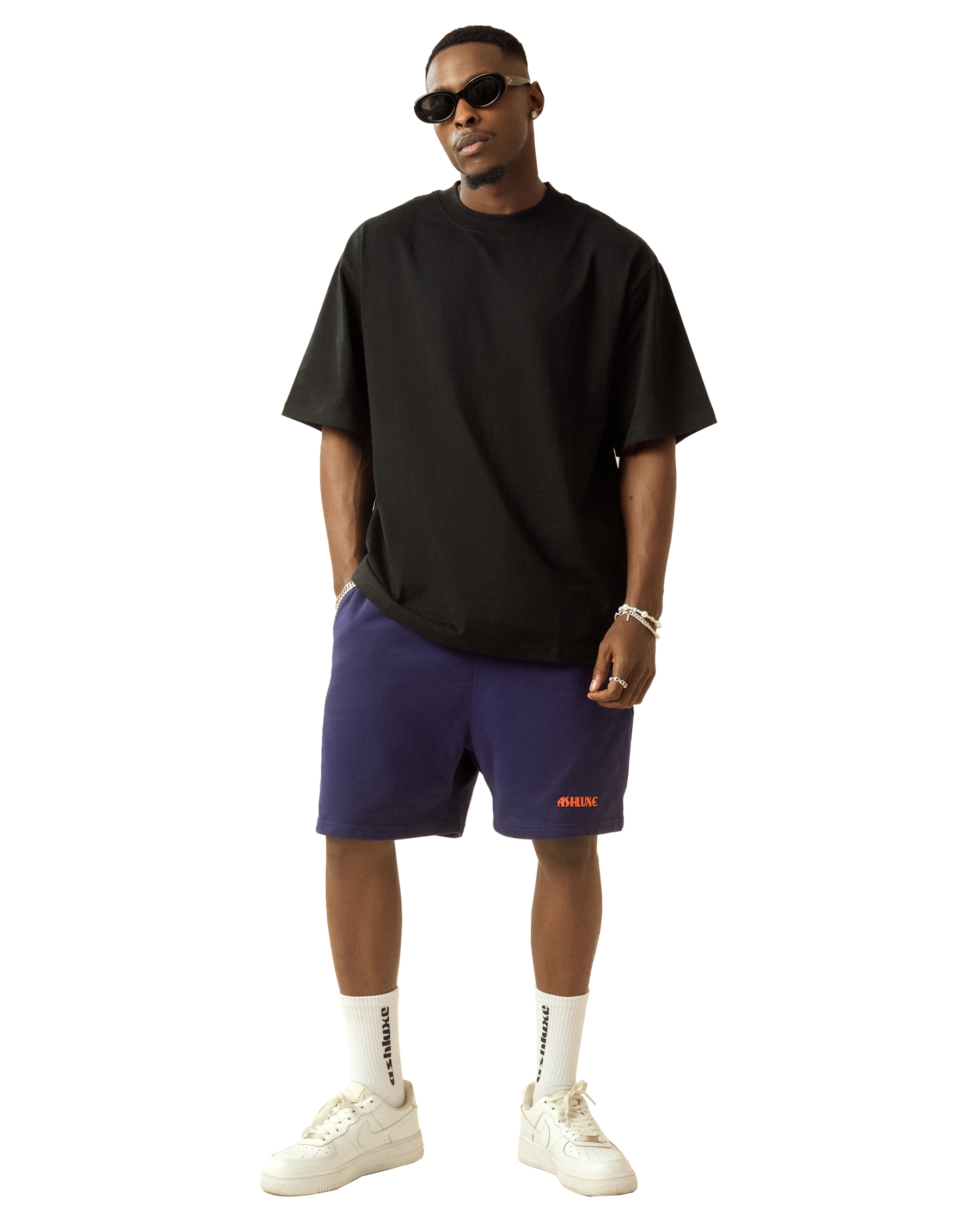 Ashluxe Logo Blank High neck T-shirt Black