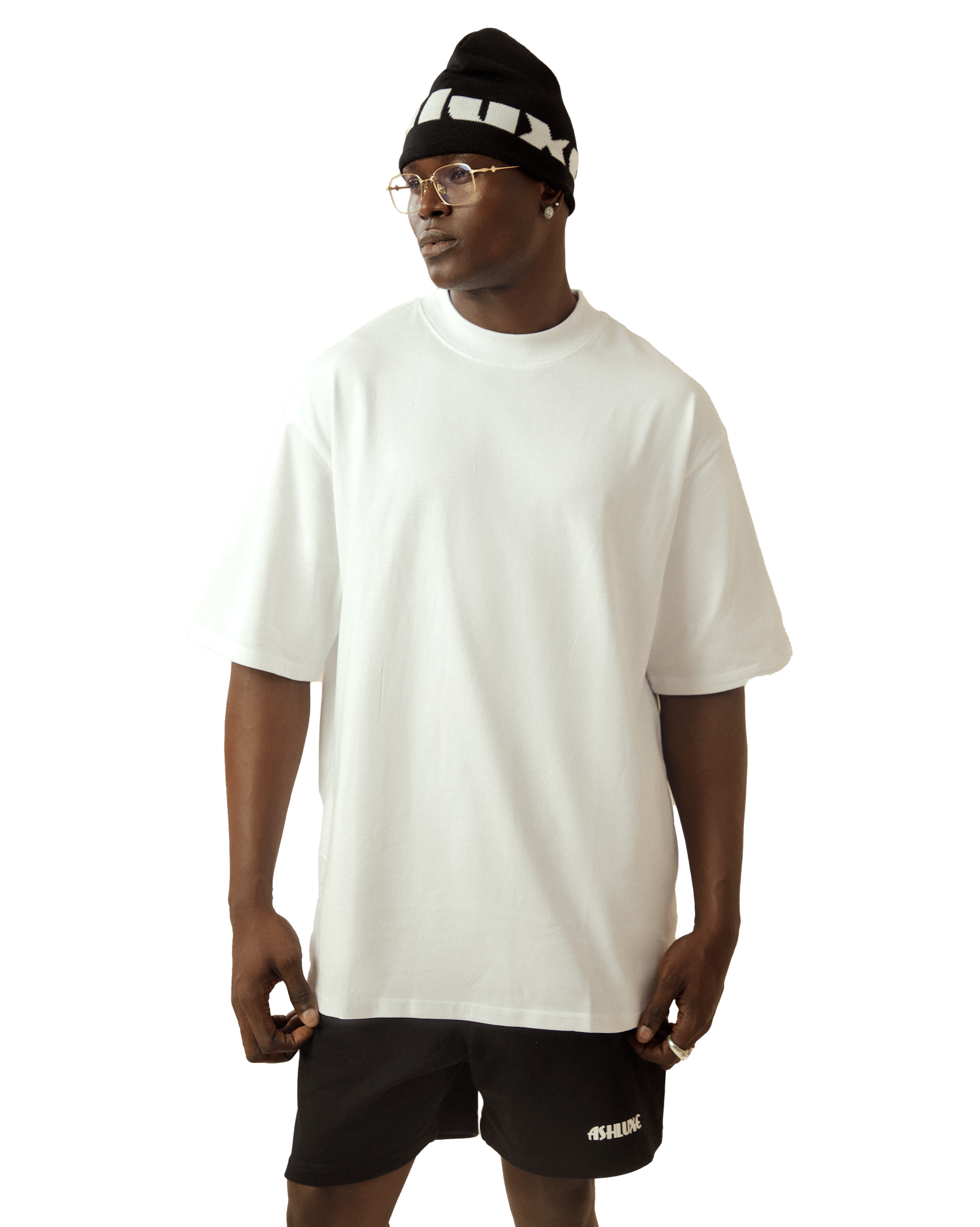 Ashluxe Logo Blank High neck T-shirt White
