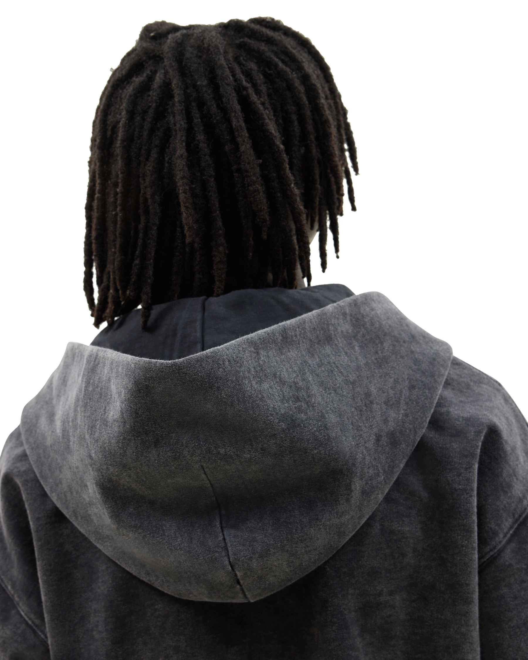 Ashluxe Vintage Acid Wash Zip Hoodie Black