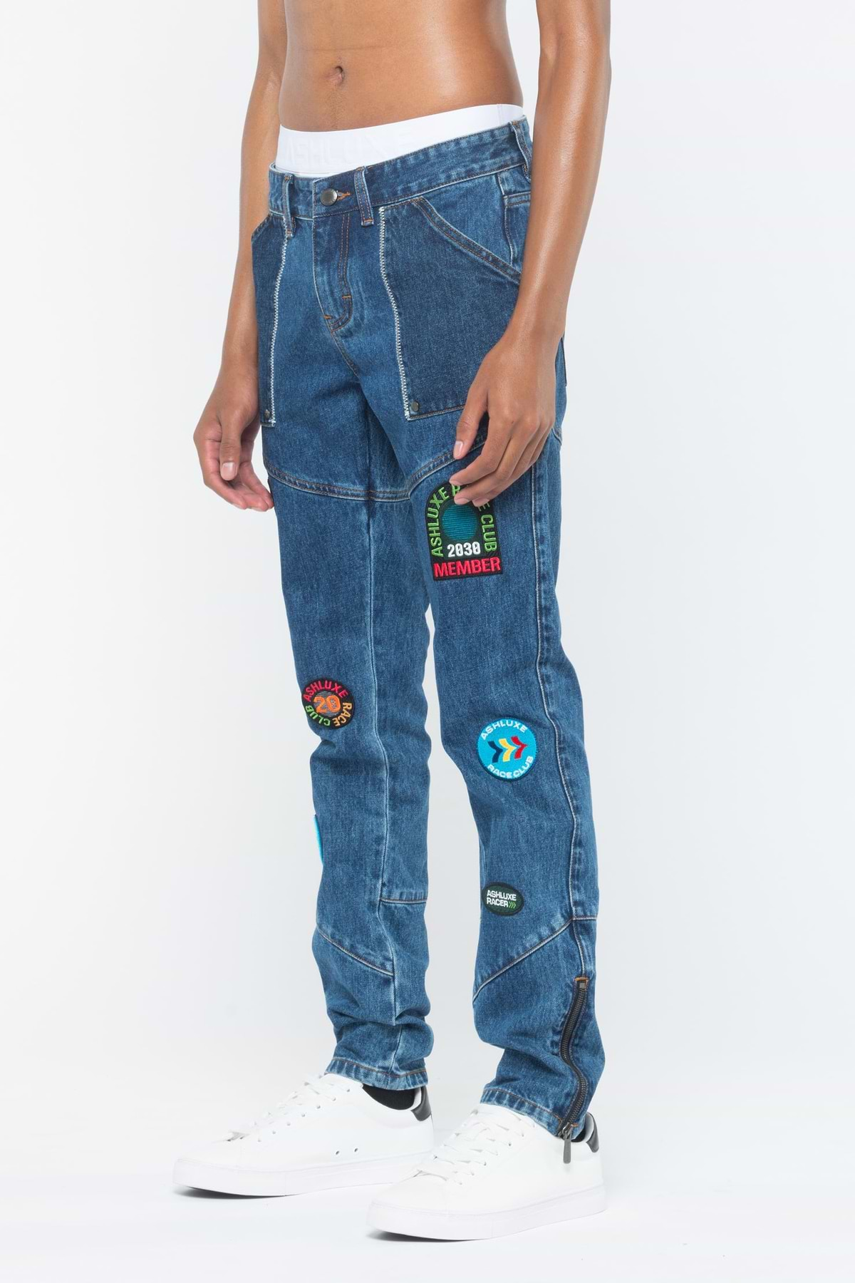 ASHLUXE Race Club Denim Pant Blue