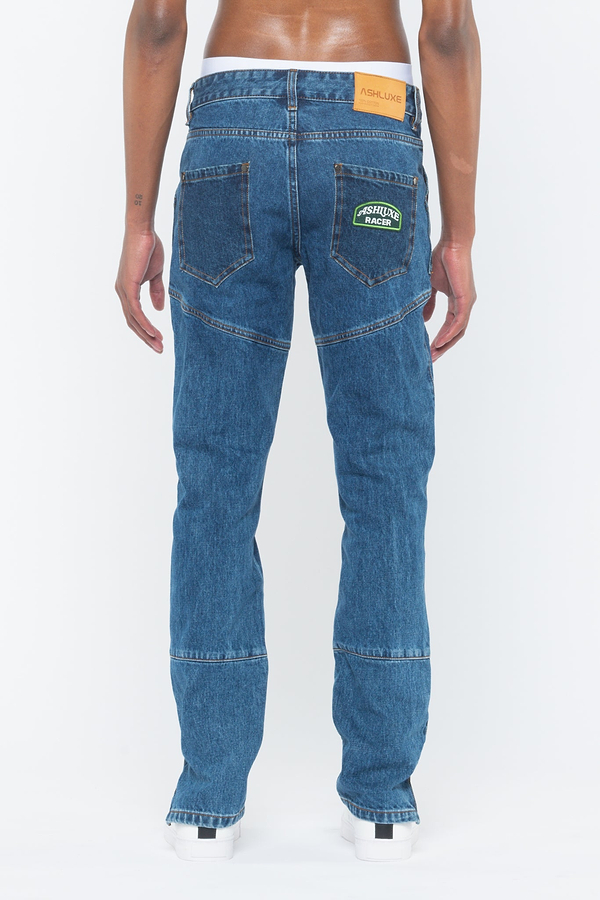 ASHLUXE Race Club Denim Pant Blue