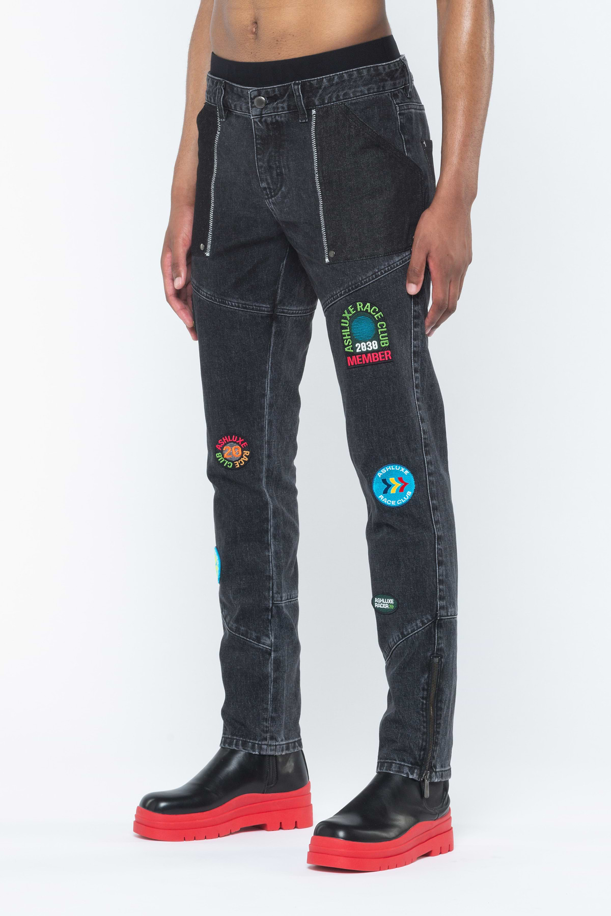 ASHLUXE Race Club Denim Pant Black