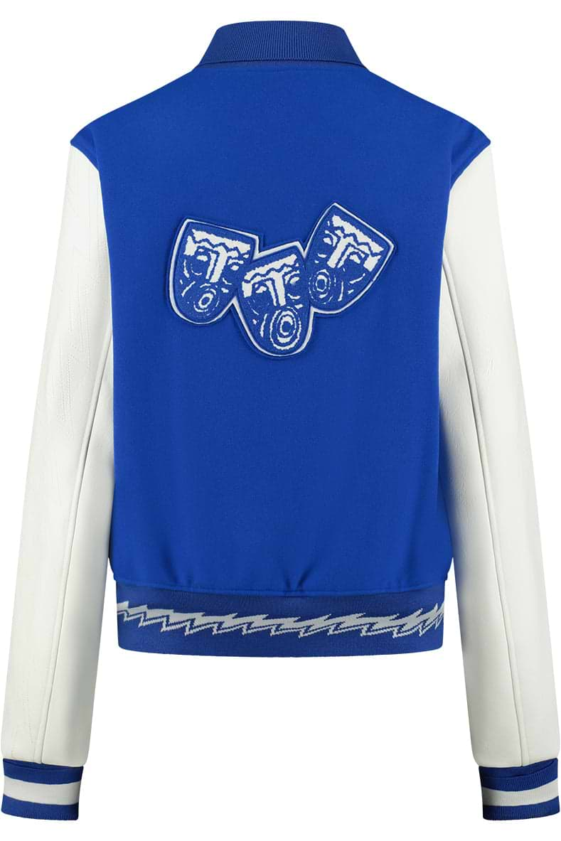 Ashluxe Men's  Varsity Jacket Blue White