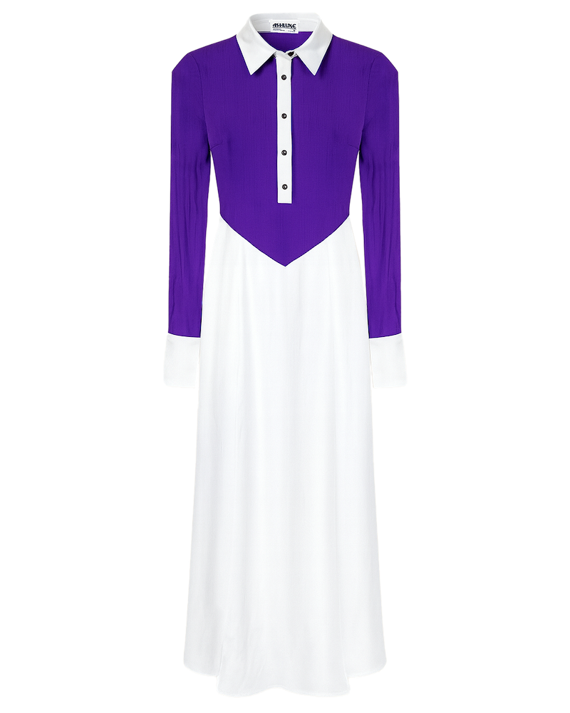 Ashluxe Maxi Long Dress Purple/White Ashluxe Maxi Long Dress Purple/White