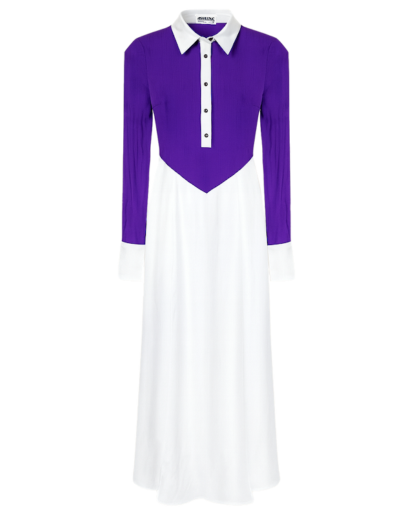 Ashluxe Maxi Long Dress Purple/White