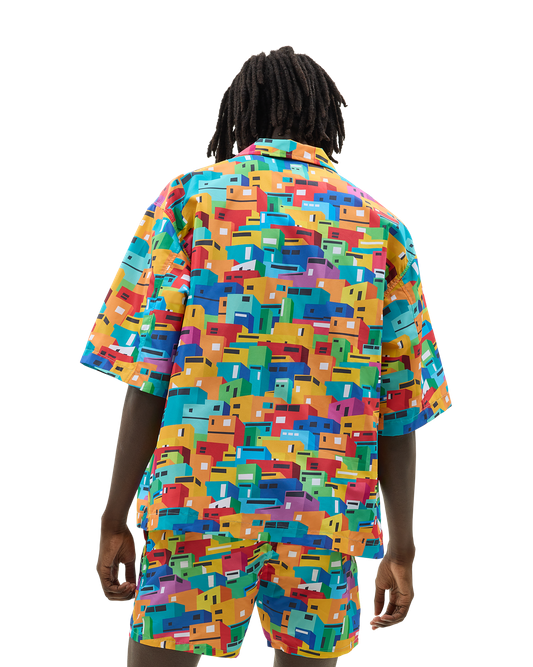 Urban Mosaic Print Swim Shirt Multi