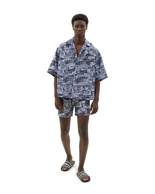 Urban Mosaic Print Swim Shorts