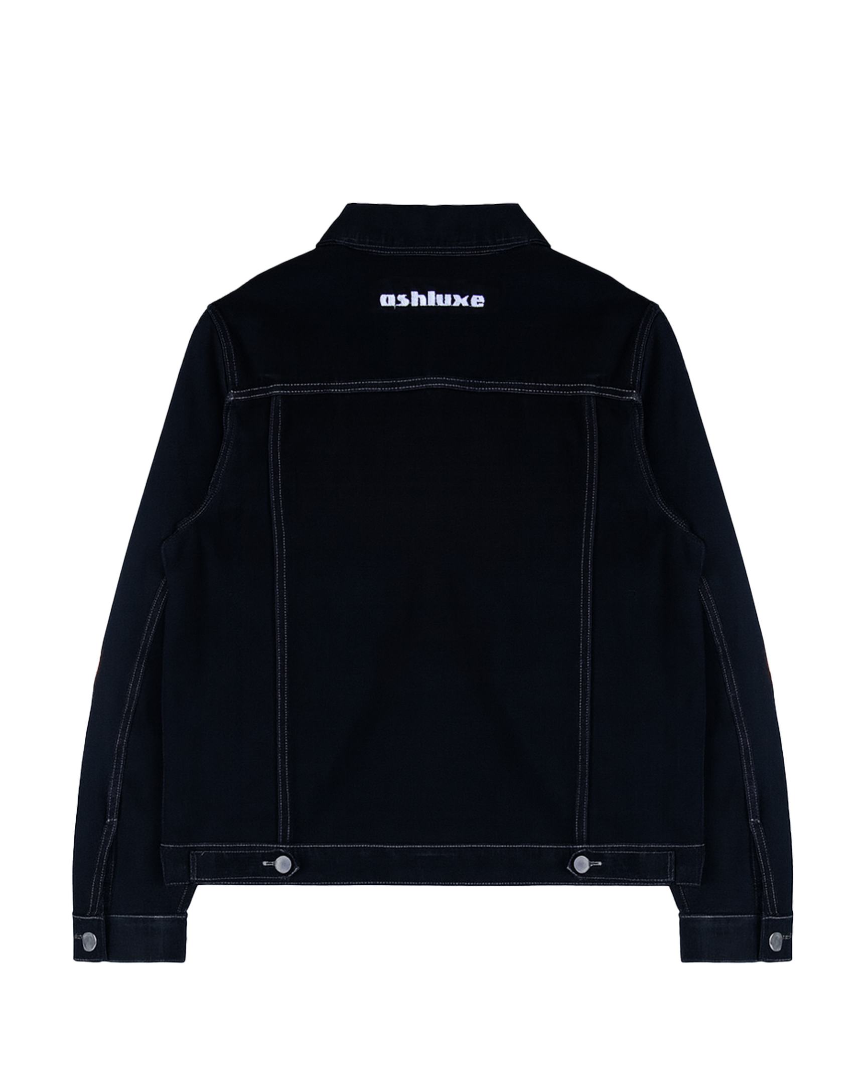 Ashluxe Hotflix Flame Denim Jacket Black