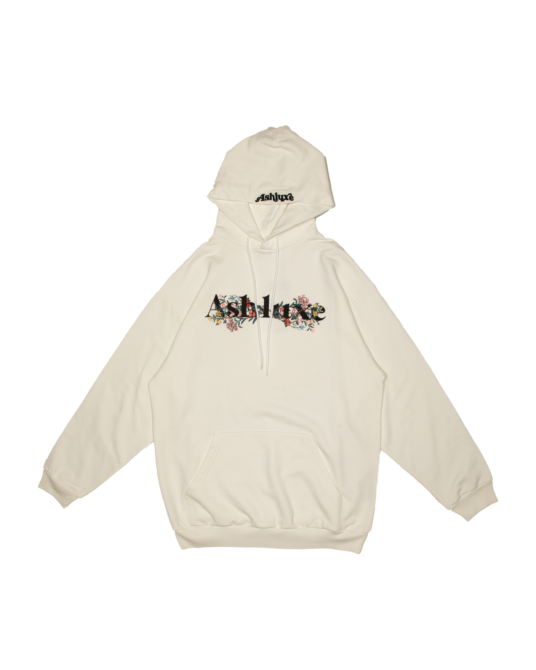 Ashluxe Garden Embroidered Hoodie  White