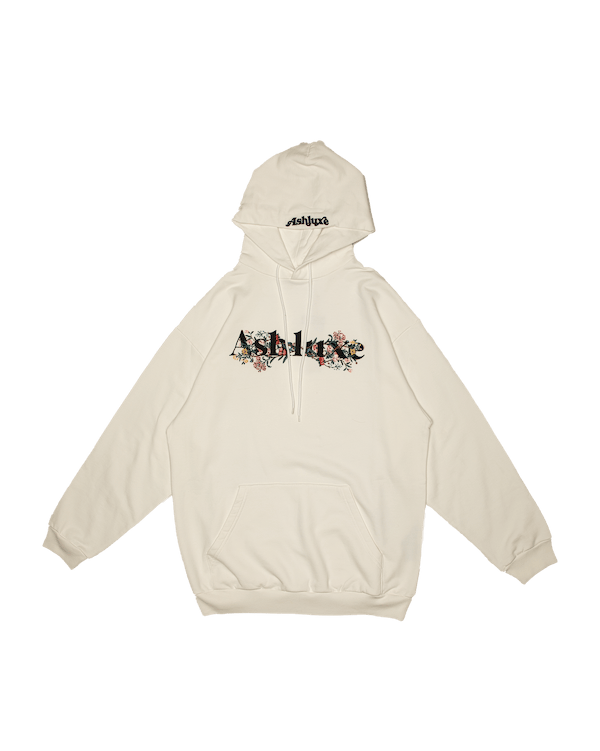 Ashluxe Garden Embroidered Hoodie  White