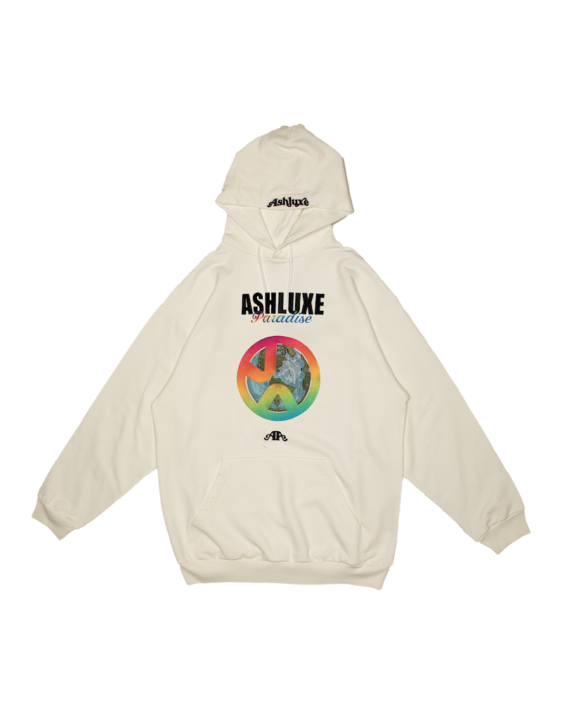 Ashluxe Embroidered Gradient Paradise Hoodie White