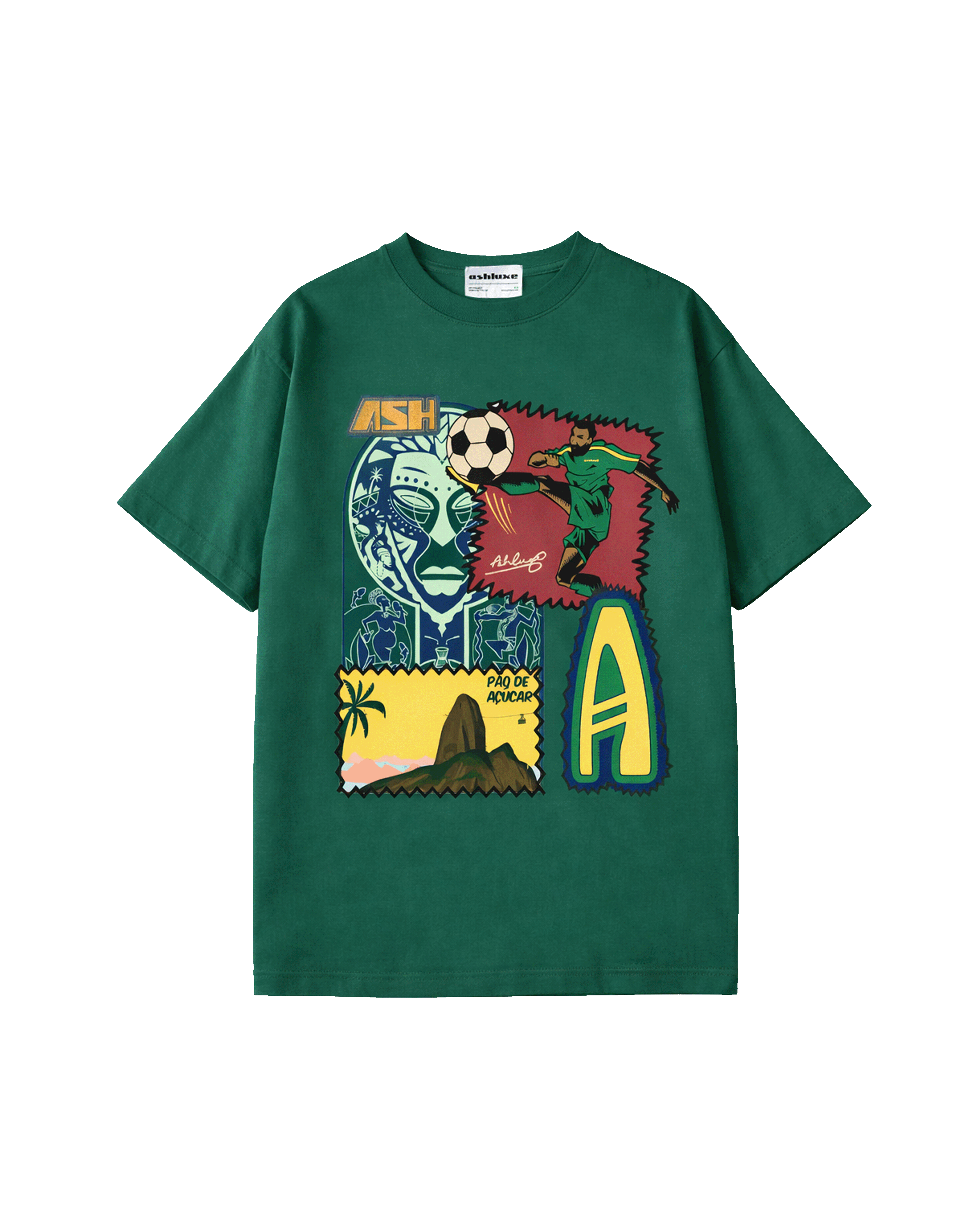 Ashluxe Ngn X Bra Collage T-Shirt Green