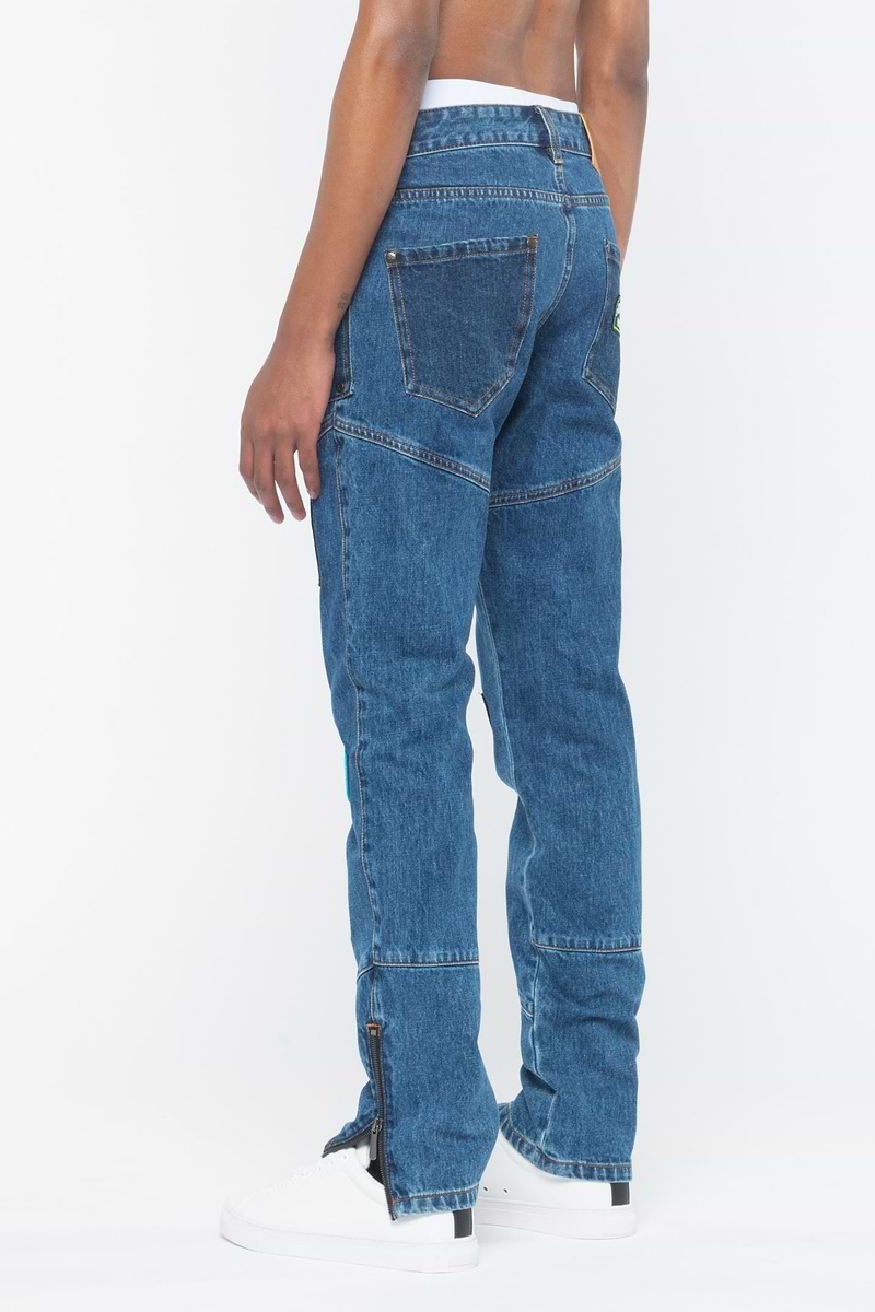 Ashluxe Race Club Denim Pant  Blue