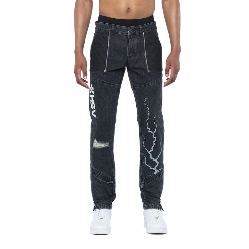 Ashluxe Lightning Denim Pant Black