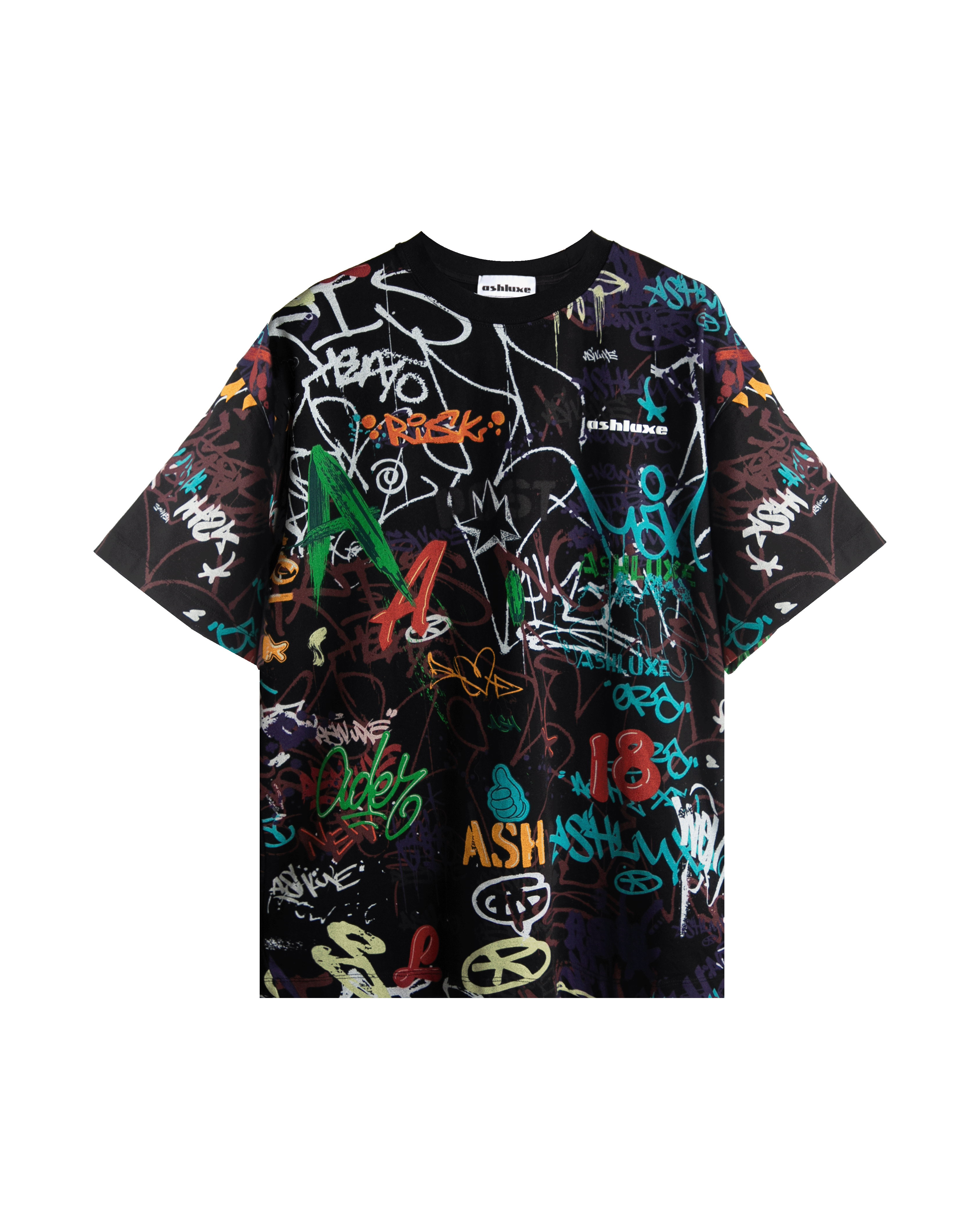Ashluxe Wall Graffiti T-Shirt Black