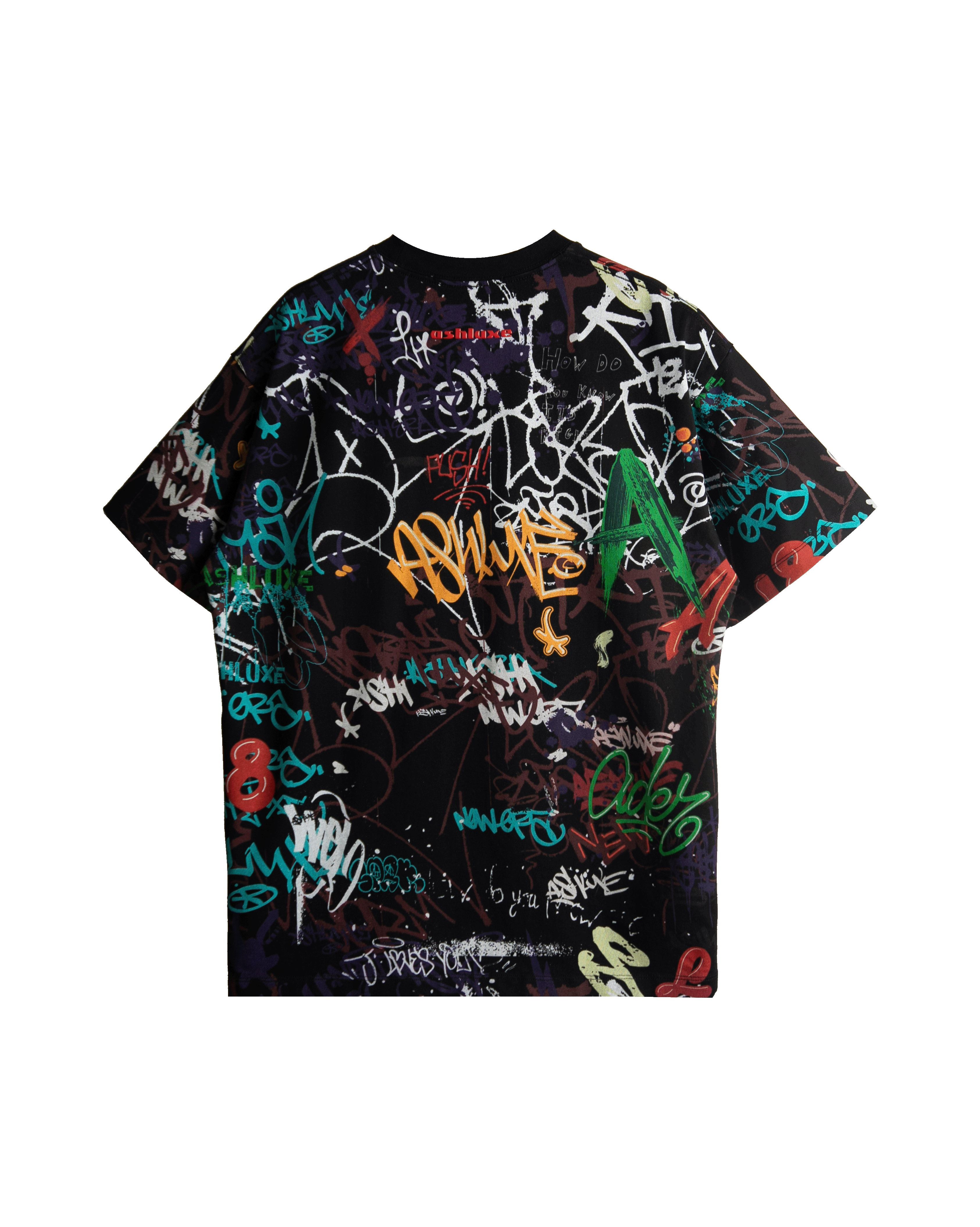 Ashluxe Wall Graffiti T-Shirt Black