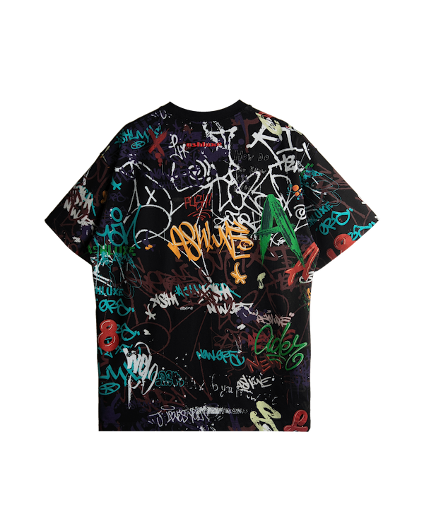 Ashluxe Wall Graffiti T-Shirt Black
