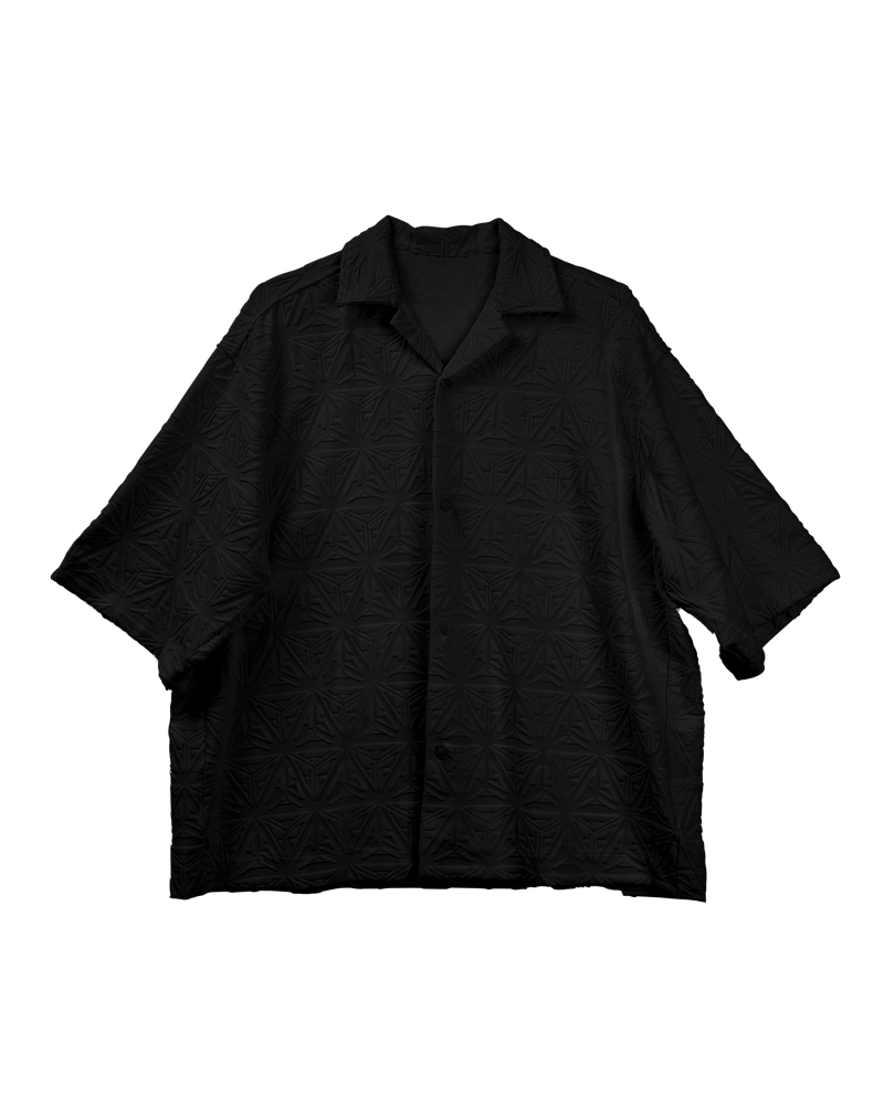 Monogram Plush Jersey Bowling Shirt Black