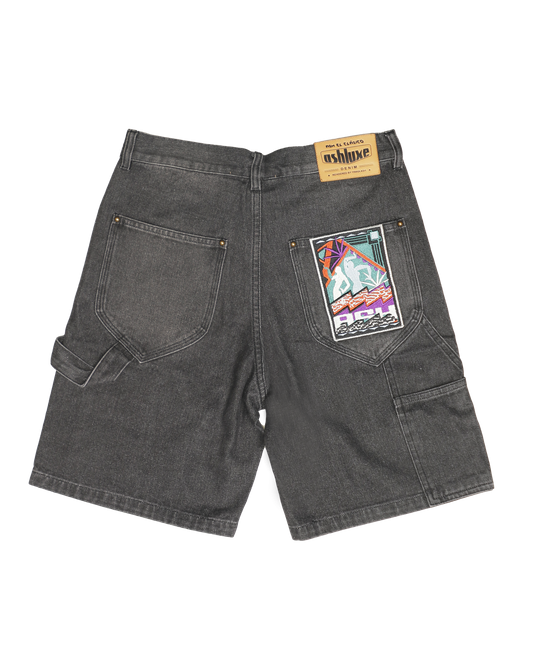Ashluxe Denim Shorts Washed Black