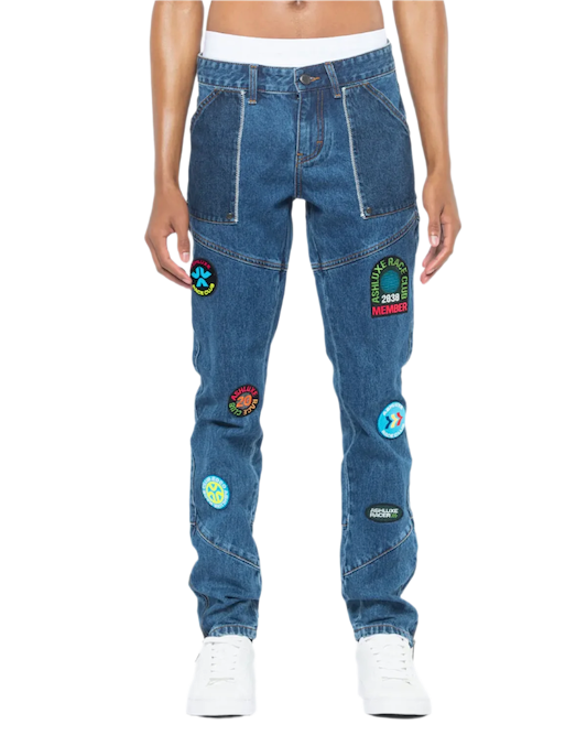 Ashluxe Race Club Denim Pant  Blue