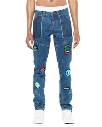 Ashluxe Race Club Denim Pant  Blue