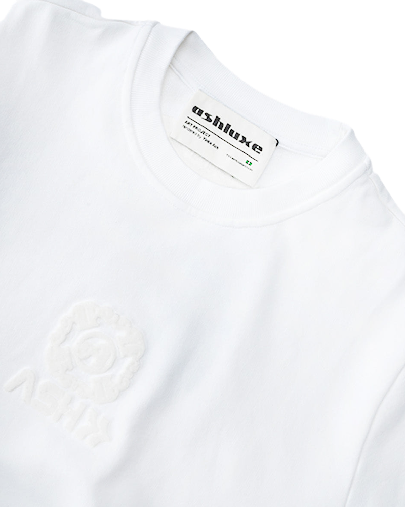 Ashluxe Emblem White Sweatshirt