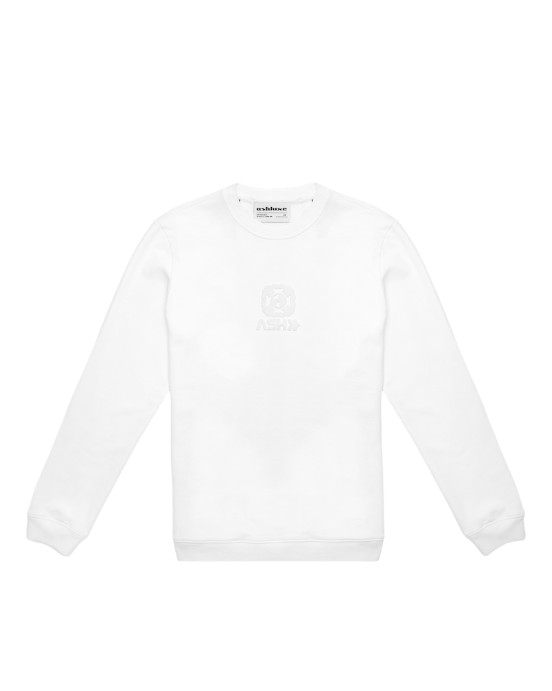 Ashluxe Emblem White Sweatshirt