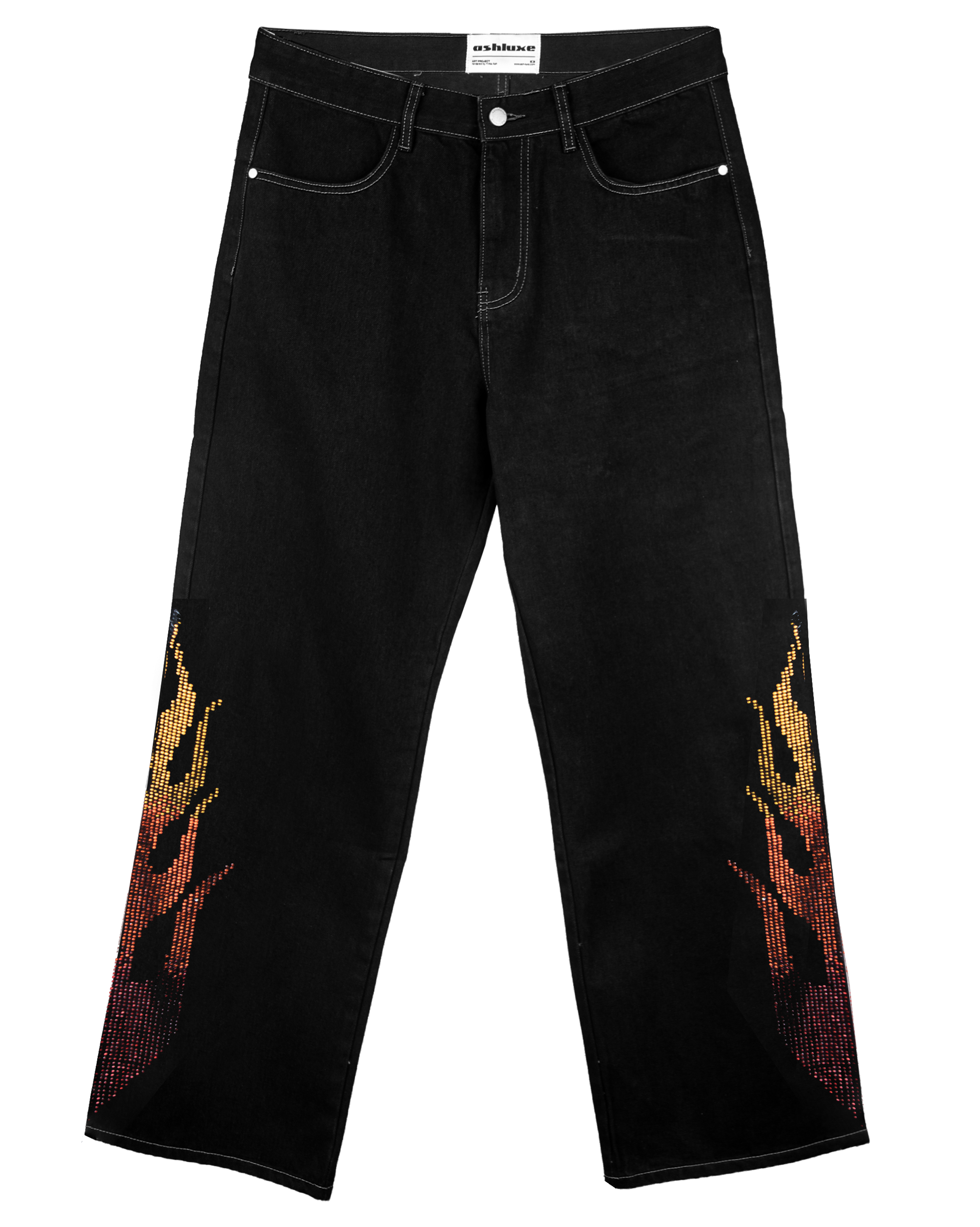 Ashluxe Flame Denim Pants Black