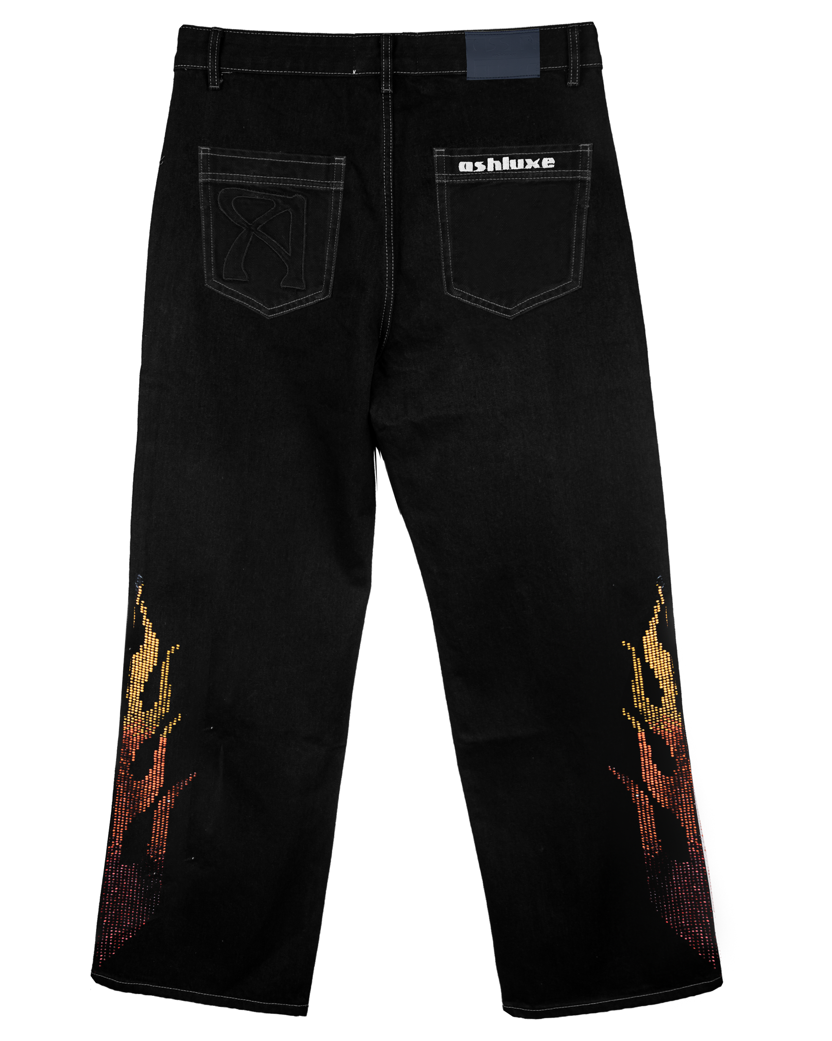Ashluxe Flame Denim Pants Black
