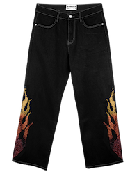 Ashluxe Flame Denim Pants Black