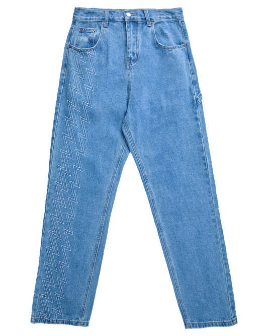 Ashluxe Men's Denim Trucker Jean Blue