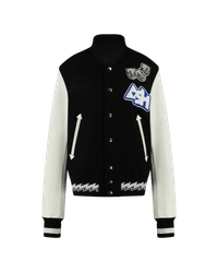 Ashluxe Men's  Varsity Jacket Black White