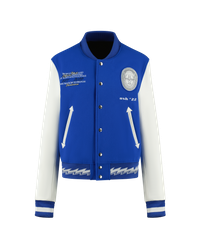Ashluxe Men's  Varsity Jacket Blue