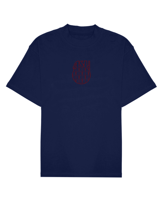 Ashluxe Stitched Emblem T-shirt Navy