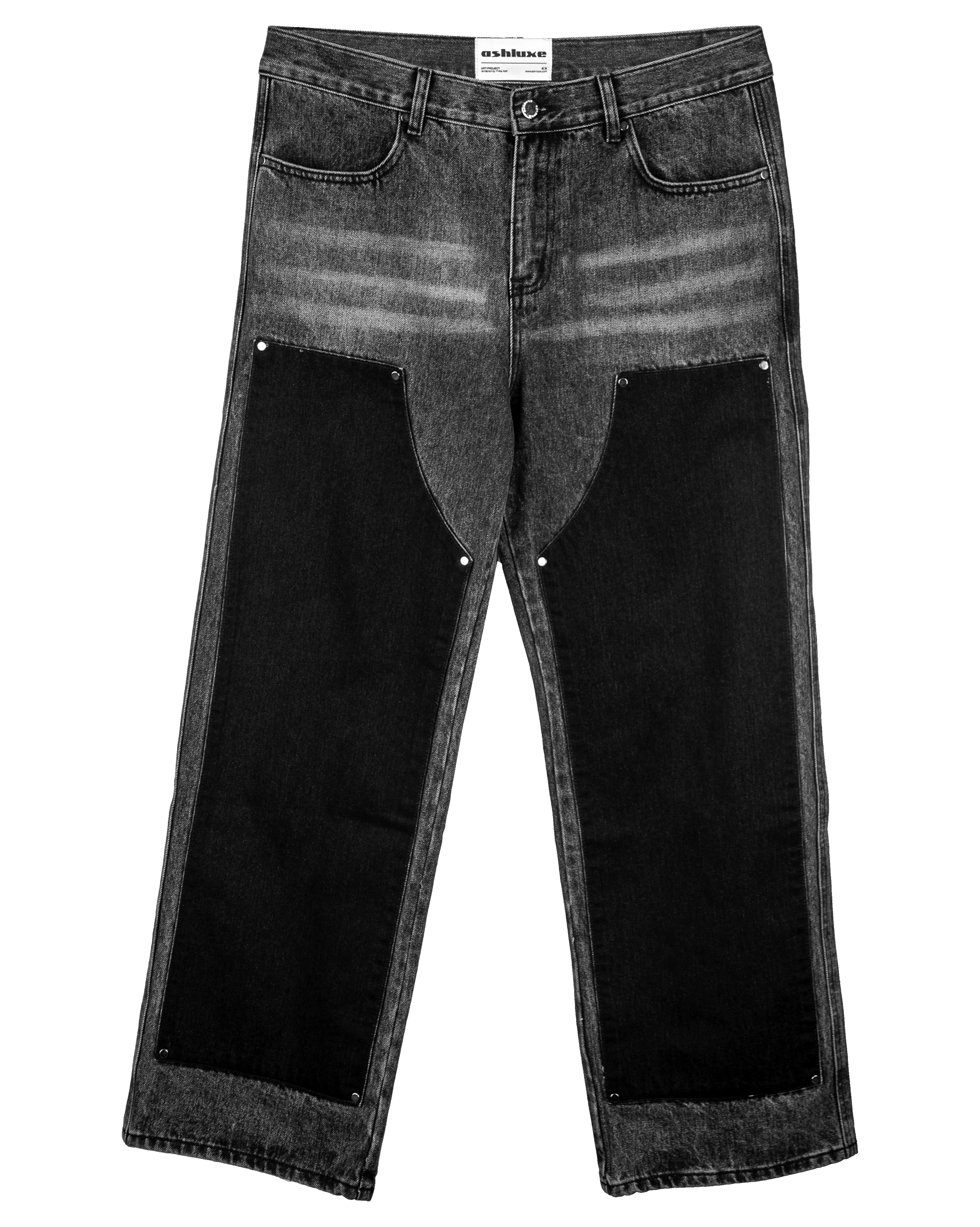 Ashluxe Panel Denim Pants Black