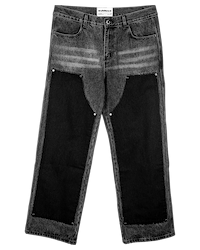 Ashluxe Panel Denim Pants Black